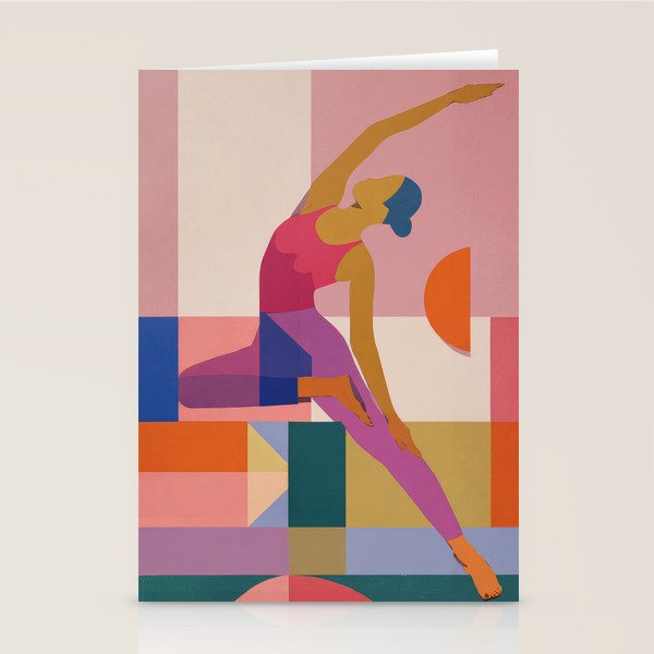 Abstract Yoga Pose Stationery Card Gallery Image 2