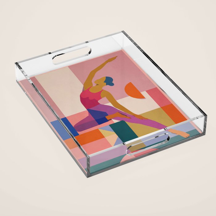 Abstract Yoga Pose Acrylic Tray Gallery Image 1