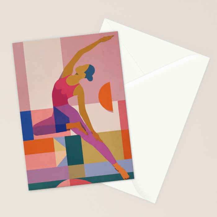 Abstract Yoga Pose Stationery Card Gallery Image 2