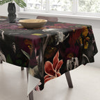 Gothic Night Skulls Flower Botanical Midnight Garden Tablecloth Gallery Image 3