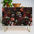 Gothic Night Skulls Flower Botanical Midnight Garden Credenza Gallery Image 1