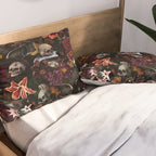 Gothic Night Skulls Flower Botanical Midnight Garden Pillow Sham Gallery Image 2