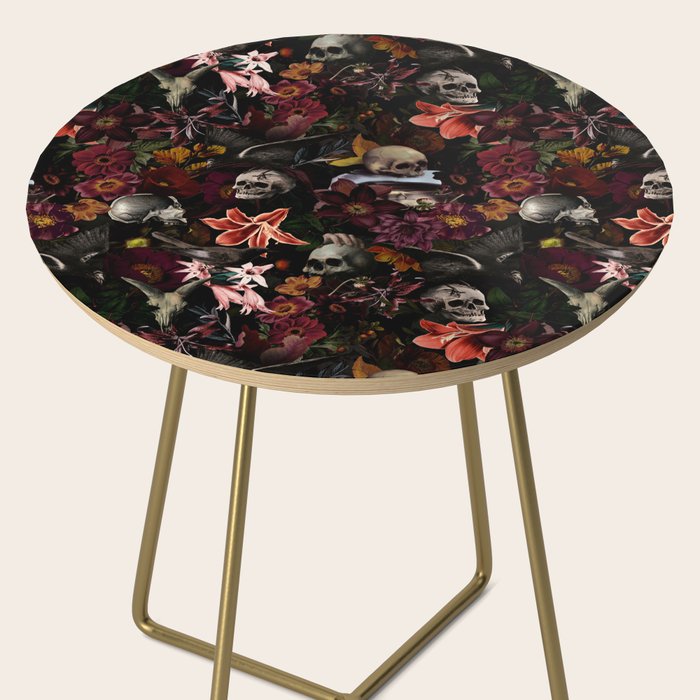Gothic Night Skulls Flower Botanical Midnight Garden Side Table Gallery Image 2
