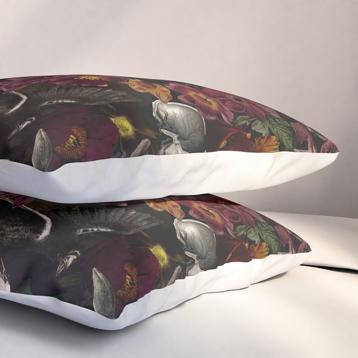 Gothic Night Skulls Flower Botanical Midnight Garden Pillow Sham Gallery Image 3