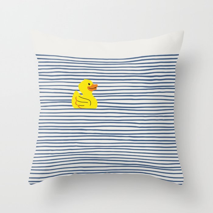 Yellow rubber ducky Throw Pillow Gallery Image 1