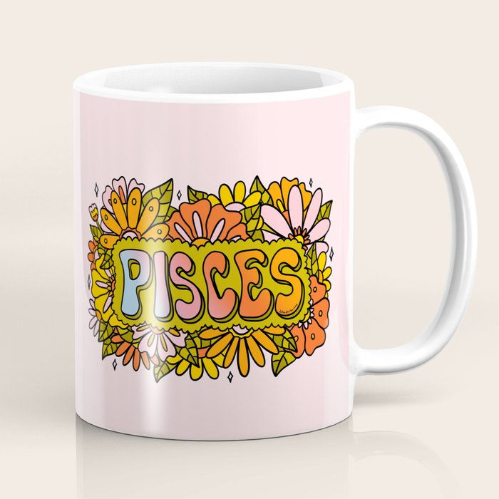 Pisces Flowers Coffee Mug Gallery Image 1