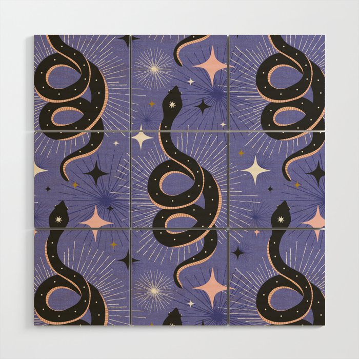 Slither Through The Stars Very Peri Wood Wall Art Gallery Image 1