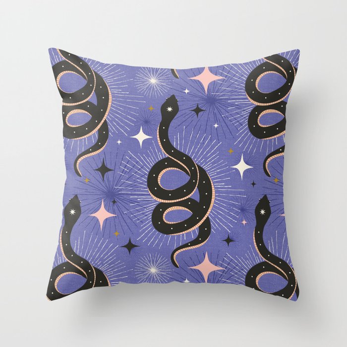 Slither Through The Stars Very Peri Throw Pillow Gallery Image 1