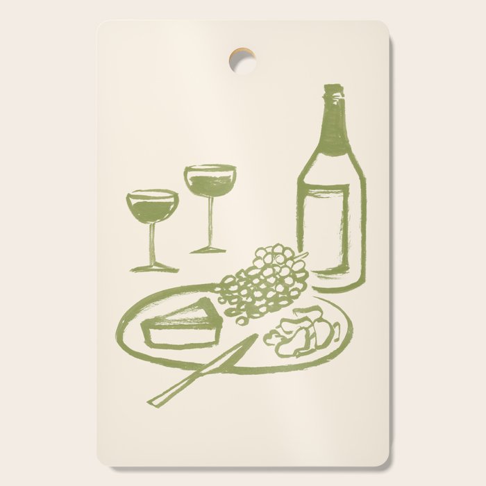 Wine and Cheese Aperitivo - Green Cutting Board Gallery Image 1