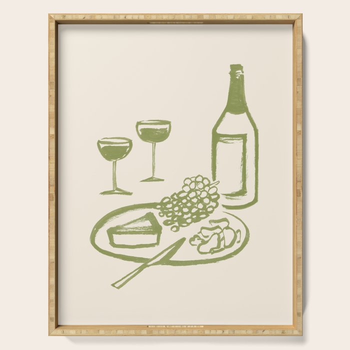 Wine and Cheese Aperitivo - Green Serving Tray Gallery Image 1