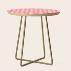 Retro love heart face checkered pattern Side Table Gallery Image 1