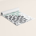 Flower Blooms, Teal and Grey Yoga Mat Gallery Image 2