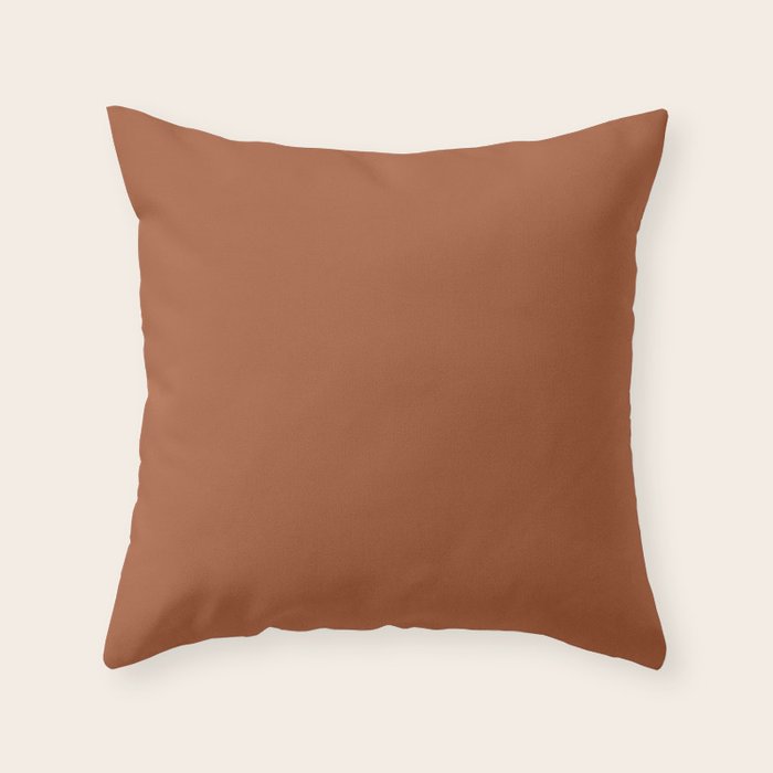 Kauai Soil Clay Terracotta Rust Solid  Throw Pillow Gallery Image 6