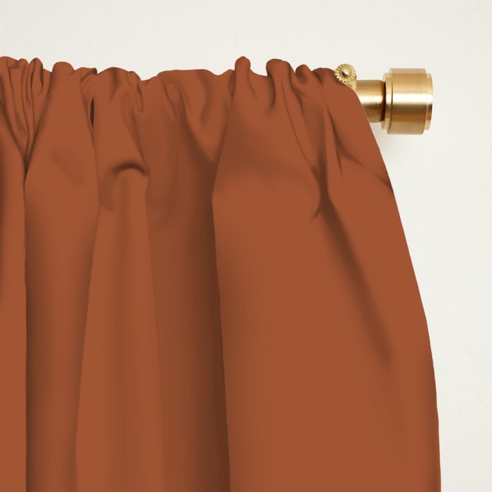 Kauai Soil Clay Terracotta Rust Solid  Window Curtain Gallery Image 2