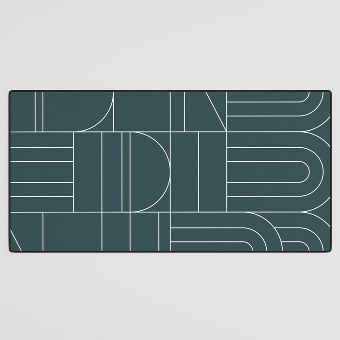 Deco Geometric 04 Teal Desk Mat Gallery Image 3