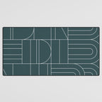 Deco Geometric 04 Teal Desk Mat Gallery Image 3