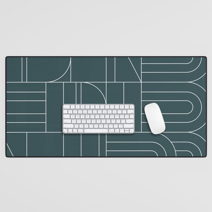 Deco Geometric 04 Teal Desk Mat Gallery Image 1