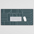 Deco Geometric 04 Teal Desk Mat Gallery Image 1