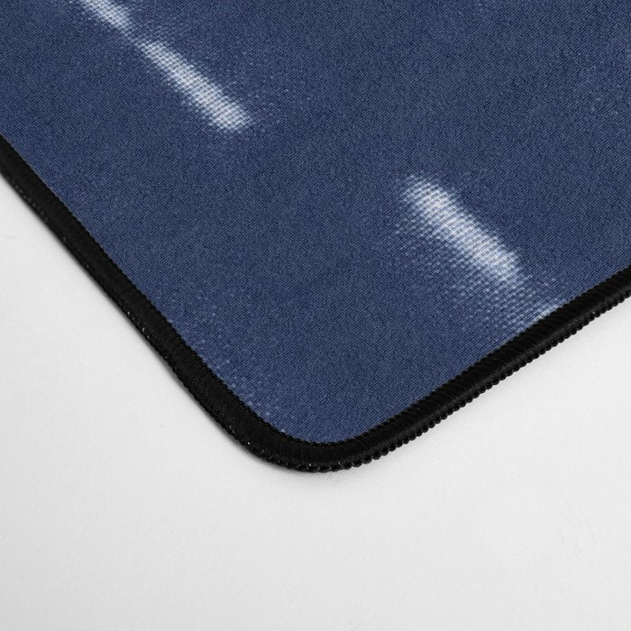 White stripes over blue shibori tie dye pattern Desk Mat Gallery Image 4