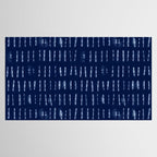 White stripes over blue shibori tie dye pattern Tablecloth Gallery Image 2