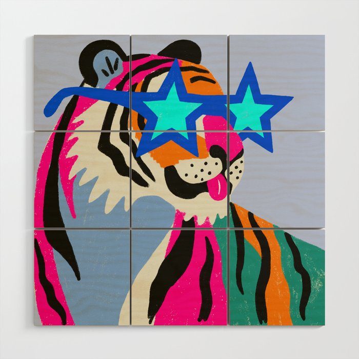 Star tiger Wood Wall Art Gallery Image 1