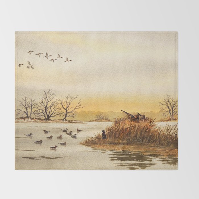 Hunting Pintail Ducks Throw Blanket Gallery Image 2