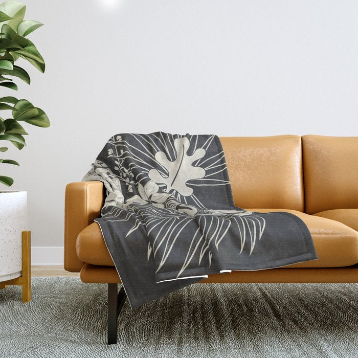 Minimal Botanica 1 Throw Blanket Gallery Image 1