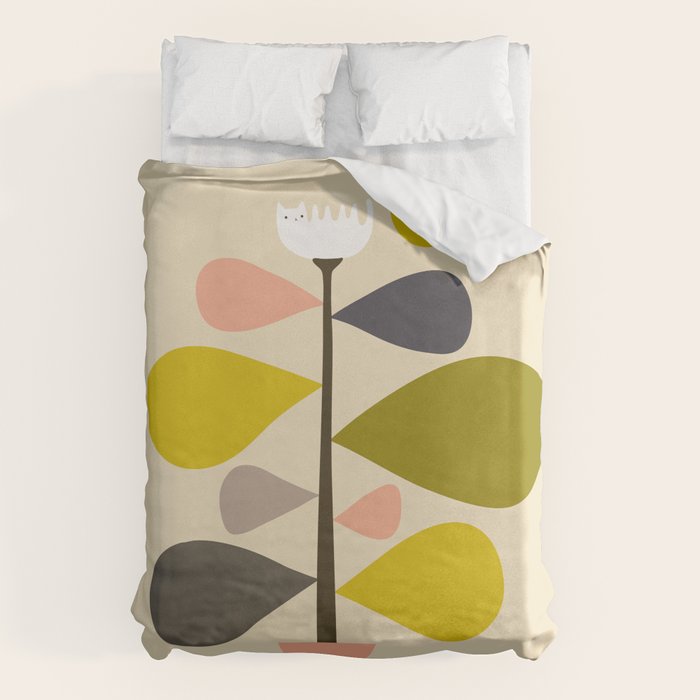 Flower Cat Plants Duvet Cover Gallery Image 1