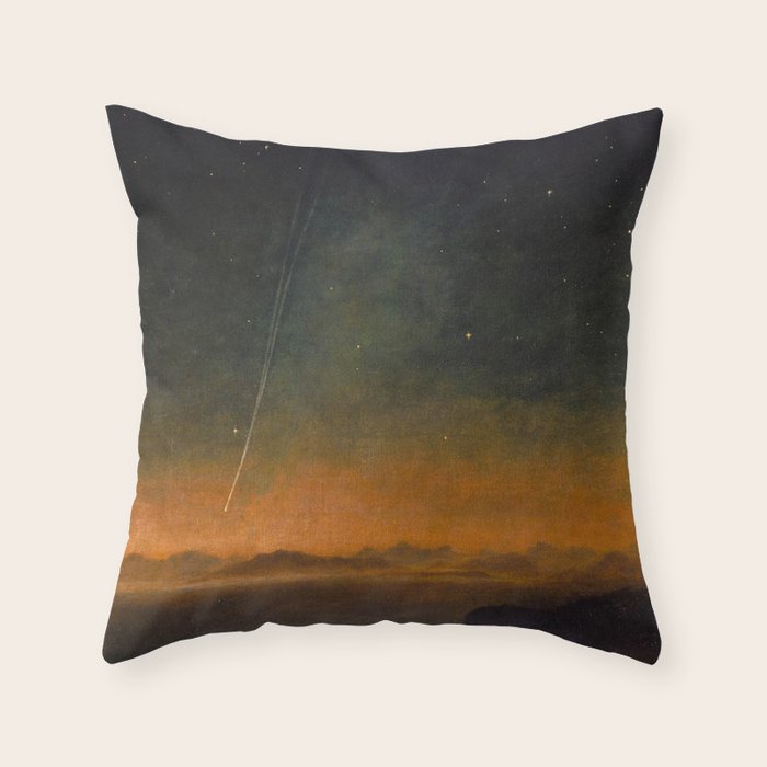 Smyth - The Great Comet of 1843 Sunset Magical Stars Throw Pillow Gallery Image 1