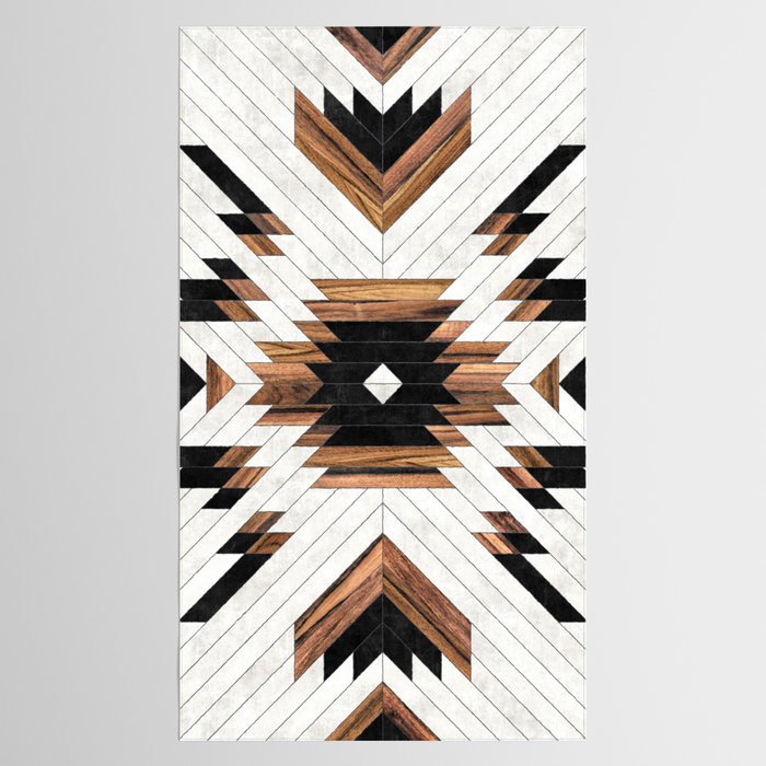 Urban Tribal Pattern No.5 - Aztec - Concrete and Wood Tablecloth Gallery Image 2