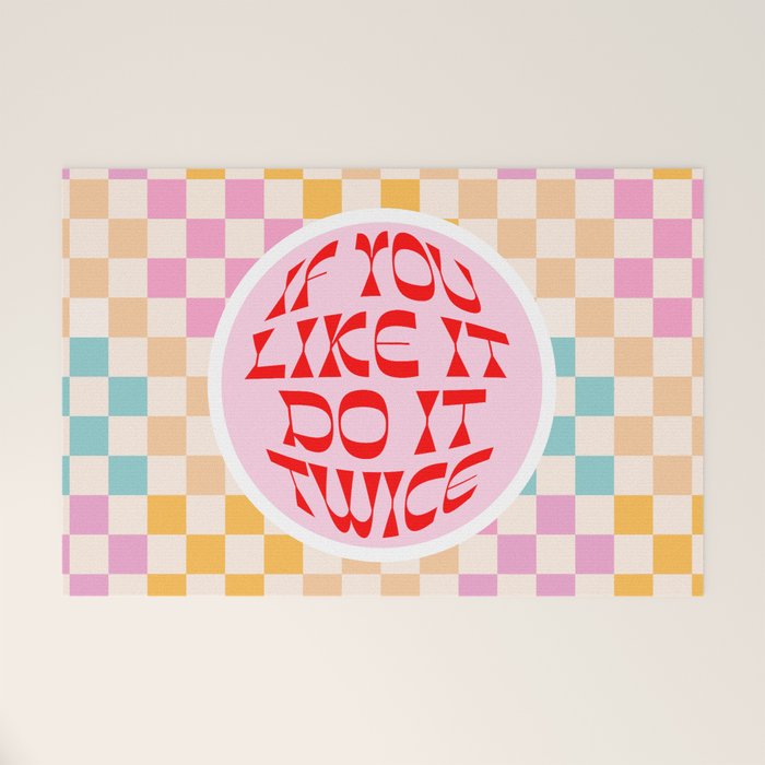 If you like it... Retro and  Fun words on checks  Welcome Mat Gallery Image 1