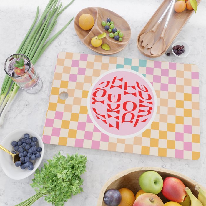 If you like it... Retro and  Fun words on checks  Cutting Board Gallery Image 2