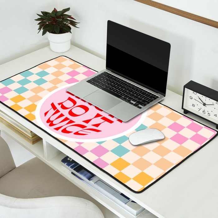If you like it... Retro and  Fun words on checks  Desk Mat Gallery Image 2