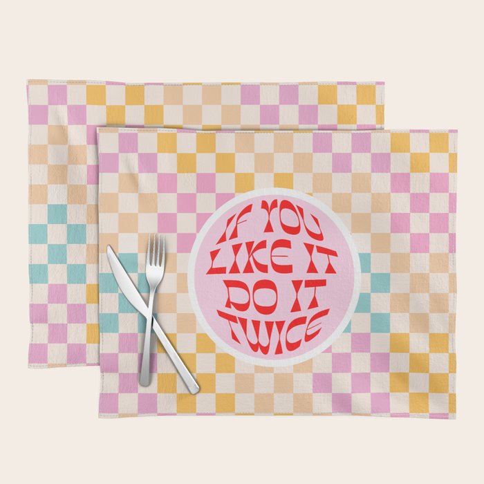 If you like it... Retro and  Fun words on checks  Placemat Gallery Image 1