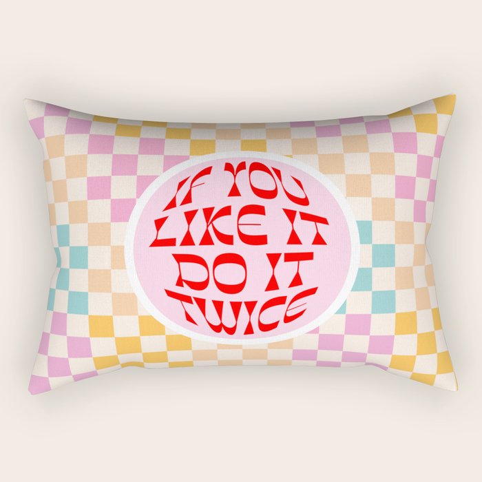 If you like it... Retro and  Fun words on checks  Rectangular Pillow Gallery Image 2