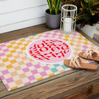 If you like it... Retro and  Fun words on checks  Outdoor Rug Gallery Image 2