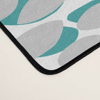 Floral Blooms, Coral Pink, Navy, Teal, Gray Desk Mat Gallery Image 4
