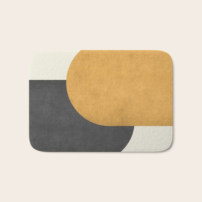 Halfmoon Colorblock - Gold Charcoal Bath Mat Gallery Image 1