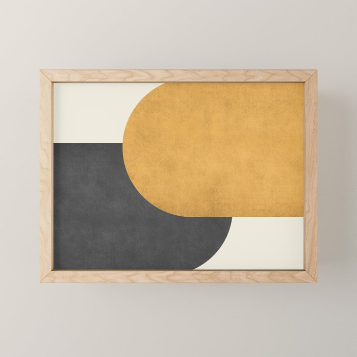Halfmoon Colorblock - Gold Charcoal Mini Art Print Gallery Image 1