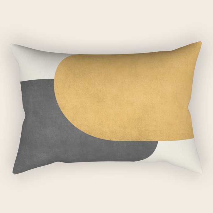 Halfmoon Colorblock - Gold Charcoal Rectangular Pillow Gallery Image 1