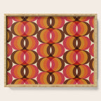 Magenta, Orange, Brown, and Ivory Retro 1960s Wavy Pattern Serving Tray Gallery Image 1