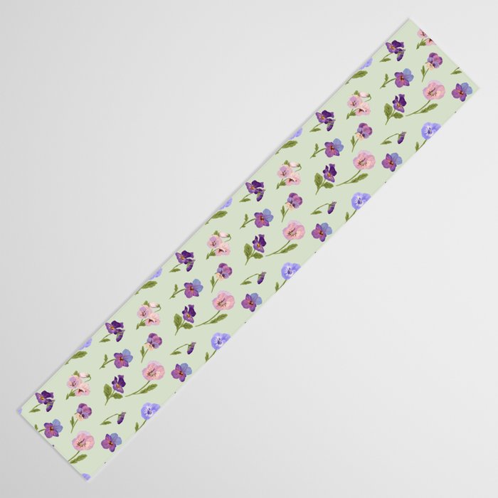 Pansy Flower Pattern Table Runner Gallery Image 3