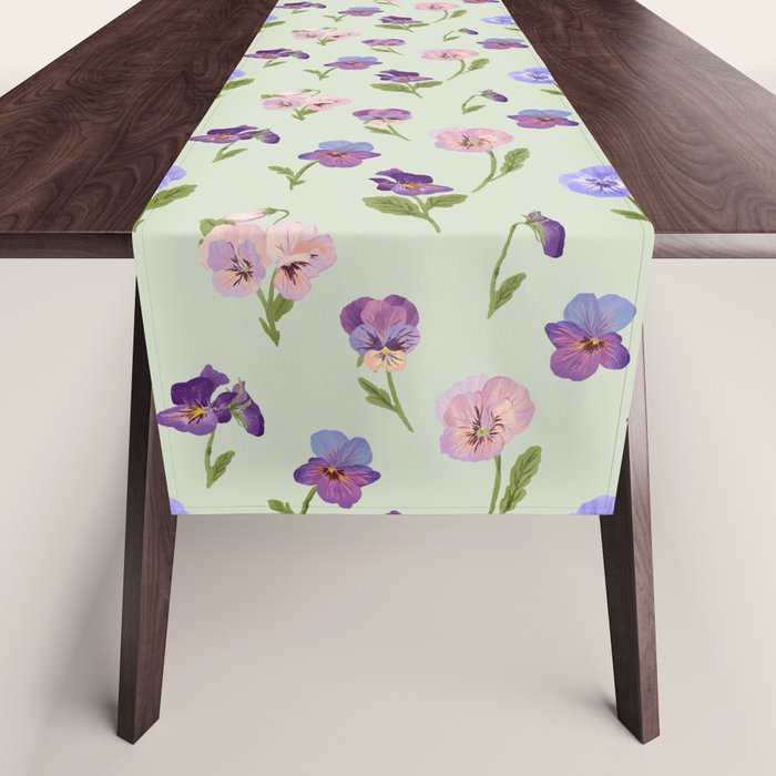 Pansy Flower Pattern Table Runner Gallery Image 1