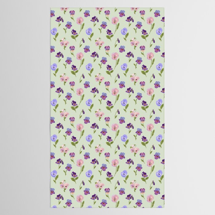 Pansy Flower Pattern Tablecloth Gallery Image 2