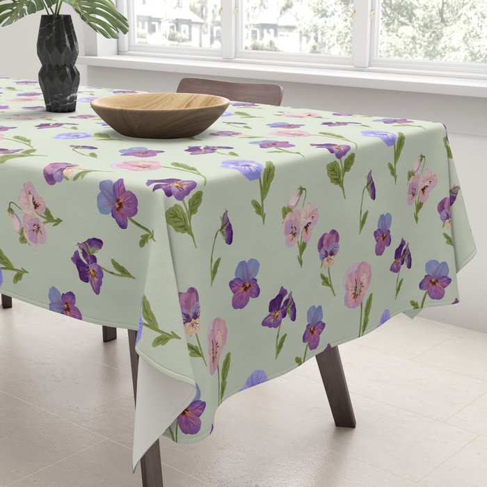Pansy Flower Pattern Tablecloth Gallery Image 3