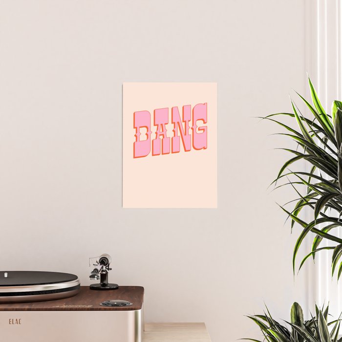 DANG - western style saloon font in retro mod colors (bright pink and orange) Poster Gallery Image 2