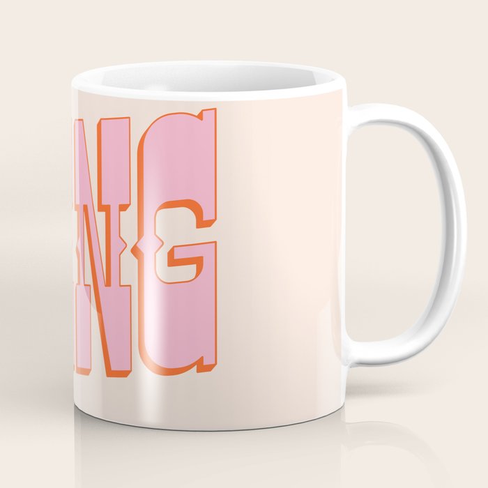 DANG - western style saloon font in retro mod colors (bright pink and orange) Coffee Mug Gallery Image 1