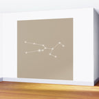 Taurus Zodiac Star Constellation Line Art Beige Wall Mural Gallery Image 2