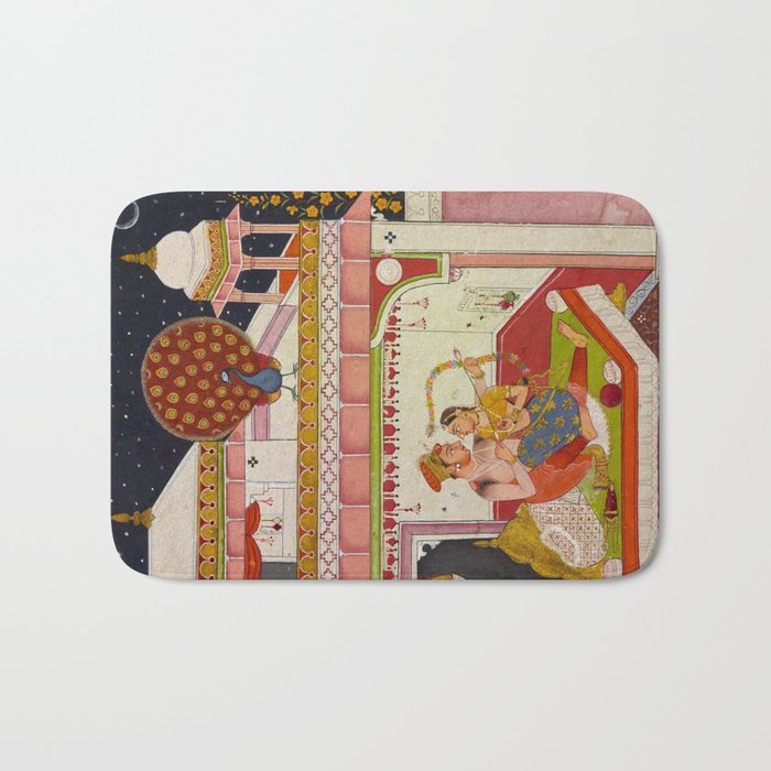 Vibhasa-Ragini Antique Indian Miniature Painted Illustration Bath Mat Gallery Image 1