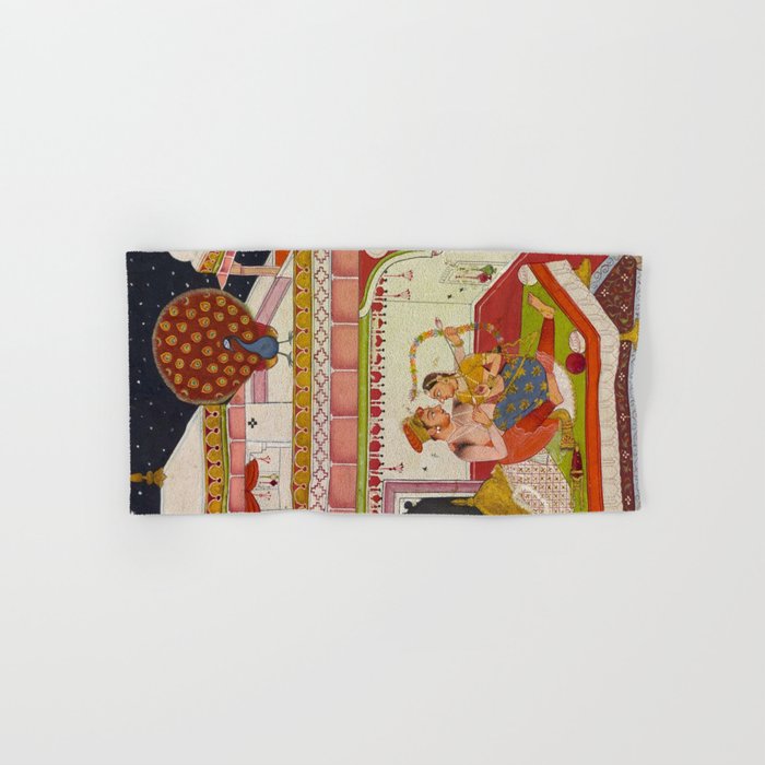 Vibhasa-Ragini Antique Indian Miniature Painted Illustration Bath Towel Gallery Image 1
